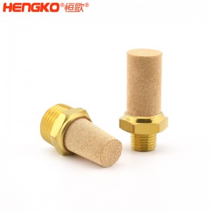 恒歌定制不銹鋼/銅粉氣動元件消音器_消音濾芯降噪耐高溫，應用于真空泵